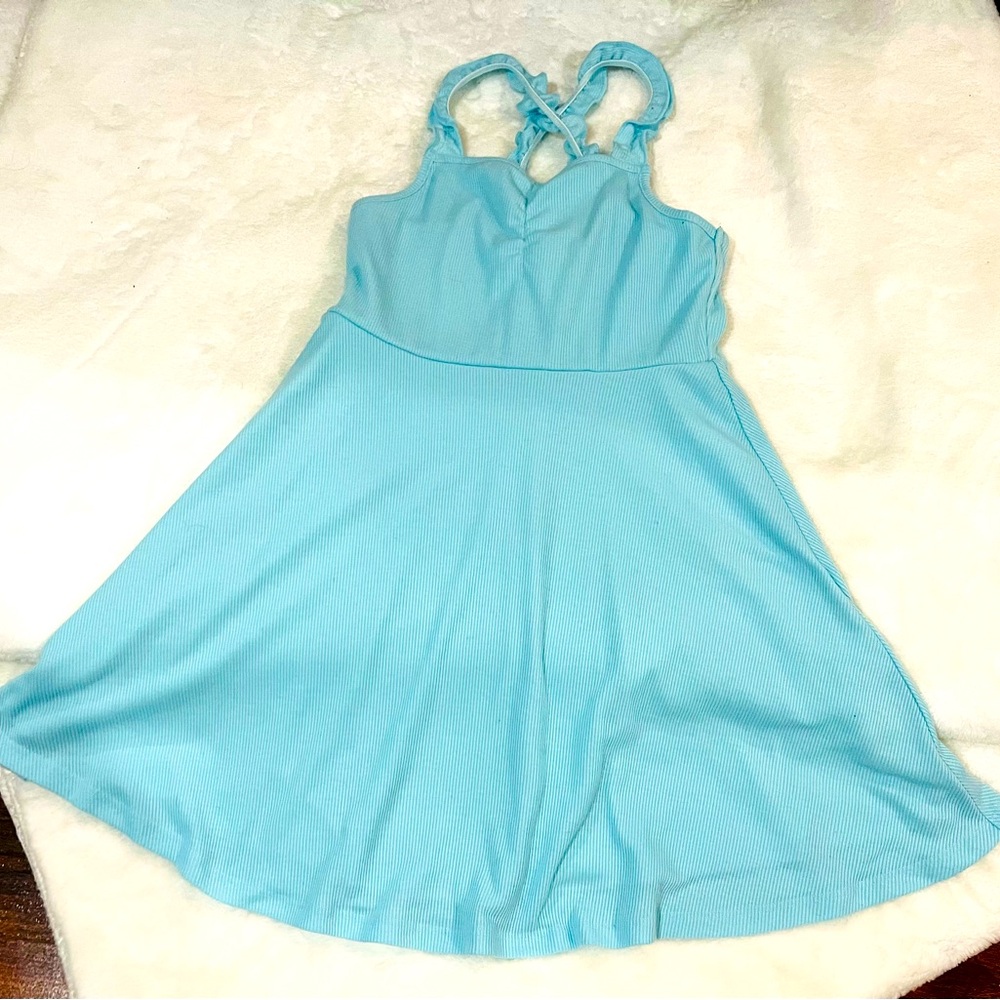 Poppies and Roses Turquoise Sundress for Girls